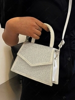 Rhinestone Flap Crossbody Bag