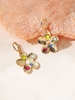 Rhinestone Flower Shaped Drop Earrings