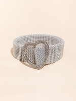 Rhinestone Inlaid Buckle Belt