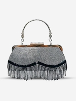 Rhinestone Tassel Design Clutch Evening Bag