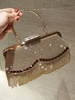 Rhinestone Tassel Design Clutch Evening Bag