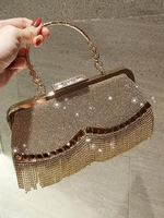 Rhinestone Tassel Design Clutch Evening Bag