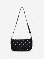 Rhinestone Velour Shoulder Bag