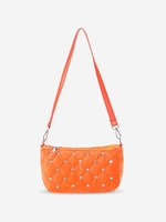 Rhinestone Velour Shoulder Bag
