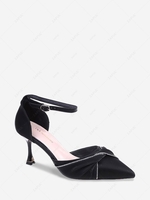 Rhinestones and Bow Decor Pumps