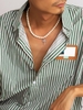 Rhinestones Cross Detail Faux Pearls Pendant Necklace