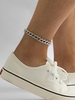 Rhinestones Decor Chunky Chain Anklet
