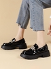 Rhinestones Decor Platform Loafers