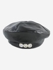 Rhinestones Decor PU Beret Hat
