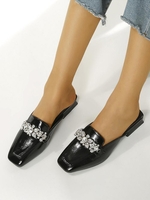 Rhinestones Decor Solid Mules