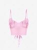 Ruched Lace-up Bustier Cami Top S Light pink
