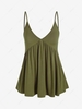 Ruched Open Back Solid Cami Top S Light green