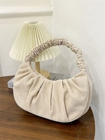 Ruched Retro Corduroy Shoulder Bag