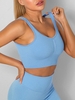 Ruched Ribbed Seamless Sports Bra S Light blue