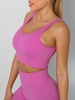 Ruched Ribbed Seamless Sports Bra S Light pink