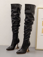 Ruched Slouchy Over The Knee Boots
