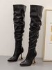 Ruched Slouchy Over The Knee Boots