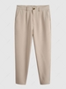 Ruched Solid Color Tapered Work Pants S Light coffee