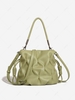 Ruched Solid Shoulder Tote Bag