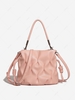 Ruched Solid Shoulder Tote Bag