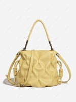 Ruched Solid Shoulder Tote Bag