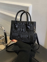 Ruched Solid Shoulder Tote Bag