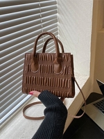 Ruched Solid Shoulder Tote Bag