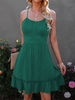 Ruched Tie Shirred Back Cami Mini Dress S Deep green