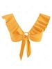 Ruffle Ring Knotted Crop Blouse L Yellow