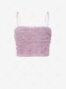 Ruffled Mesh Cropped Cami Top M Light purple