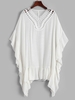 Ruffles Crochet Lace Panel Cover Up Beach Dress White