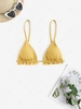 Ruffles Metallic Bikini Top M Yellow