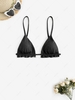 Ruffles Metallic Bikini Top S Black