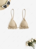 Ruffles Metallic Bikini Top S Light coffee