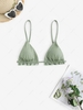 Ruffles Metallic Bikini Top S Light green