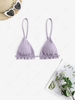 Ruffles Metallic Bikini Top S Light purple