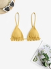 Ruffles Metallic Bikini Top S Yellow