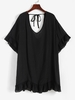 Ruffles Tie Back Solid Cover Up Dress Black