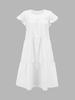 Ruffles Tiered Smock Casual Dress M White