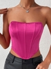 Satin Bandeau Corset Top Xs Light pink