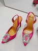 Satin Crystal Slingback Pumps