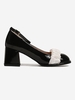 Satin Detail Chunky Heel Ankle Strap Mary Janes