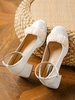 Satin Detail Chunky Heel Ankle Strap Mary Janes