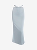Satin Midriff Flossing Maxi Skirt M Light gray