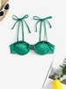 Satin Monowire Bikini Top L Green