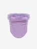 Satin Solid Color Zip Back Faux Fur Corset Top L Light purple