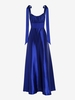 Satin Tie Shoulder Ruched Bust Maxi Party Dress Xl Blue