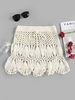 Scalloped Edge Crochet Skirt M White