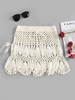Scalloped Edge Crochet Skirt S White