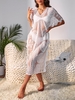 Scalloped Trim Sheer Lace Cover Up Dress White